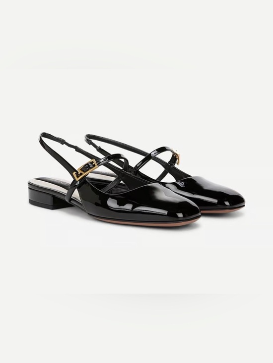 Franco Sarto Shoes - Franco Sarto Destin Slingback Flats Black Patent Size 7 NIB